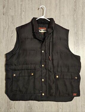 Tough Duck Men's Black Quilted Feather Insulated Work Vest